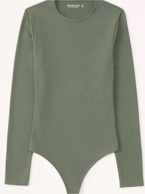 Abercrombie & Fitch Olive Long Sleeve Bodysuit